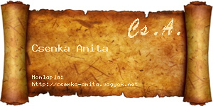 Csenka Anita névjegykártya